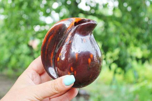 Vintage Brown small Ceramic Vase - 1970s - made in USSR