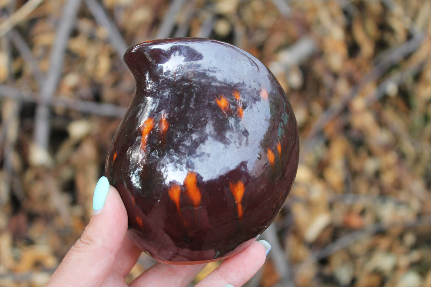 Vintage Brown small Ceramic Vase - 1970s - made in USSR