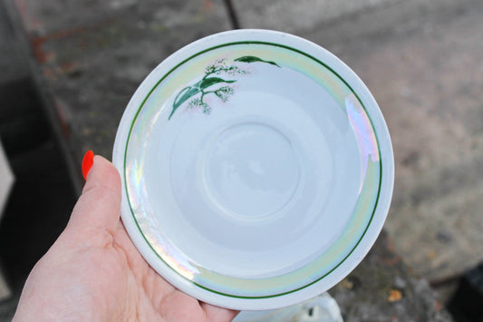 Set of two USSR saucers - vintage USSR ceramic rare saucers from servise  - Baranovka Porcelain Factory - 1970s