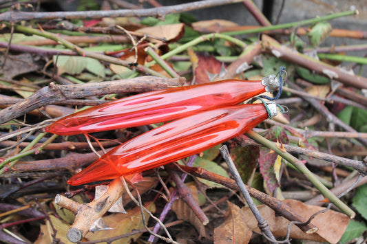 Christmas tree toys Icicle set of 2 - 6 inch - Icicle decoration - USSR New Year - New Year Glass Ornament, Made in USSR - 1970s