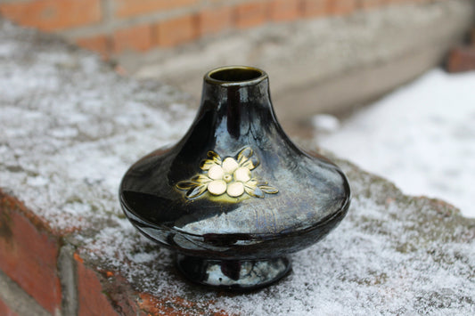 Vintage Brown small Ceramic Vase - from 1990s