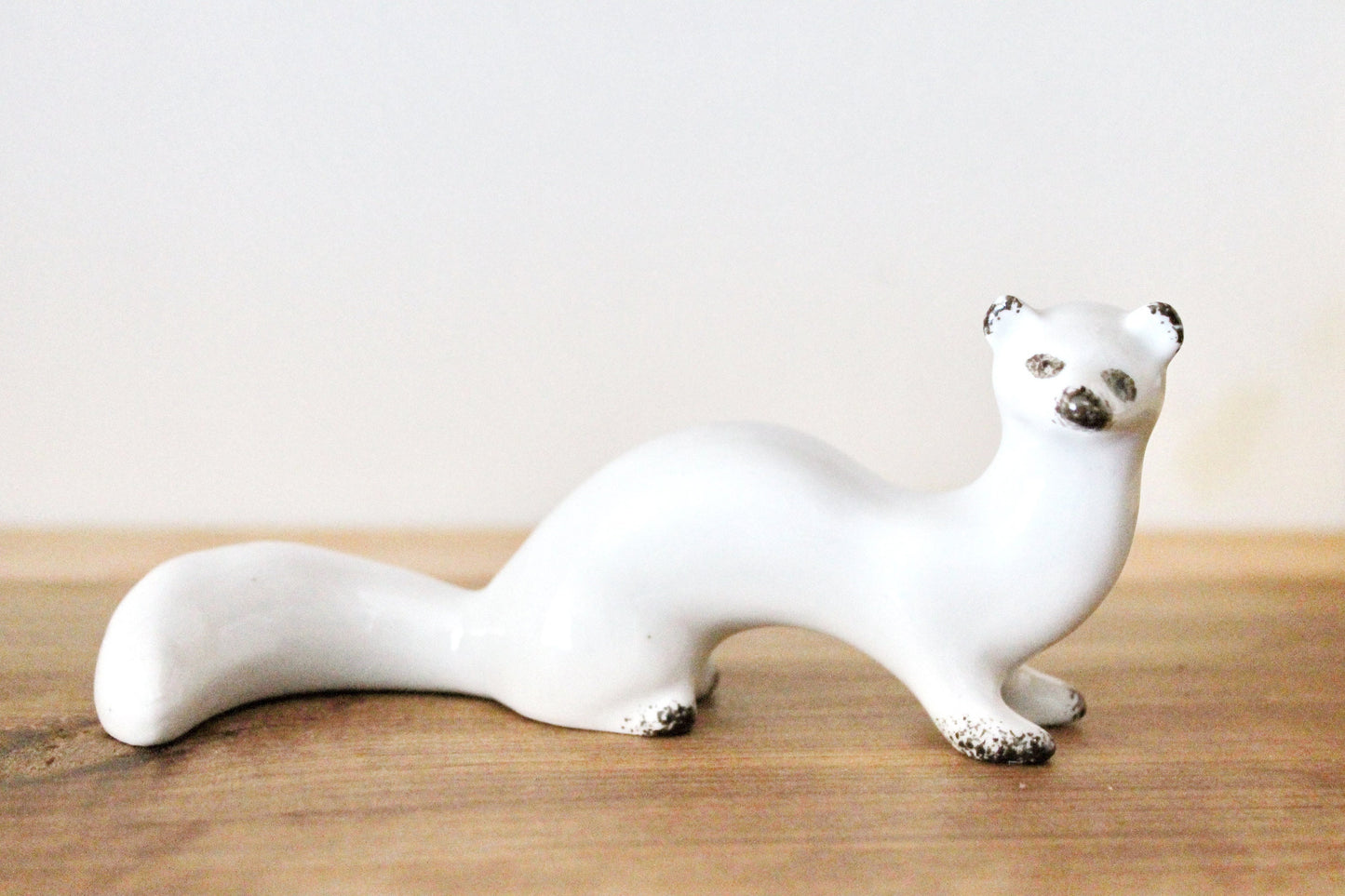 Set of two Weasels soviet porcelain figurine 5.5 inches. Polonsky factory of art ceramics USSR - USSR decor