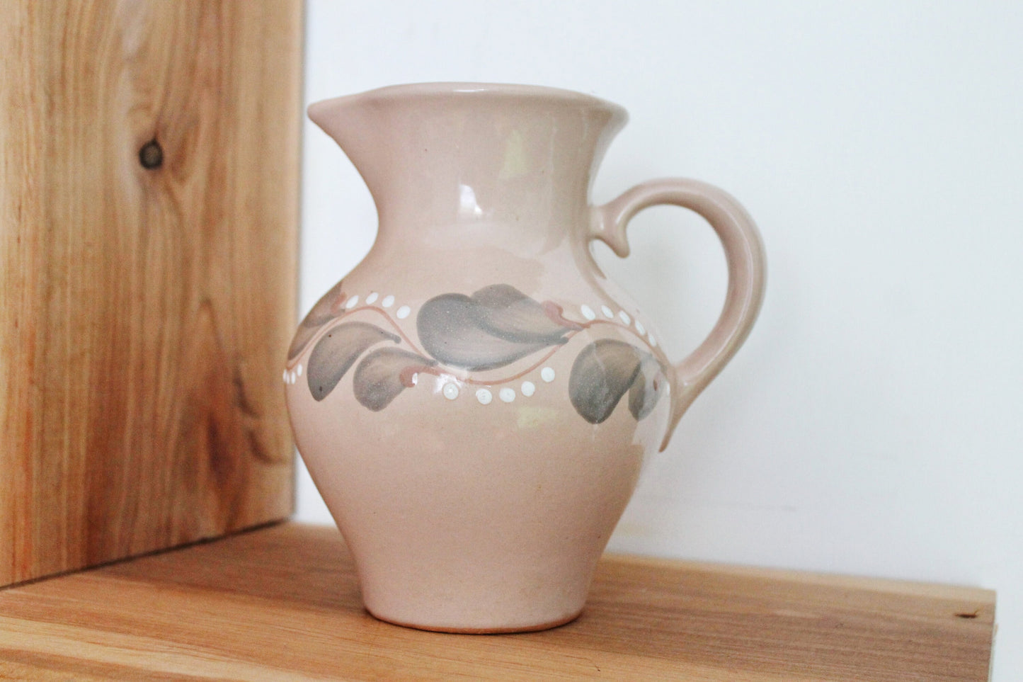 Clay jug - Vintage beige Ceramic Pottery Clay Pot - 7 inches- Old Brown Pots Ukrainian traditional jug - handmade pottery jug - 1960s