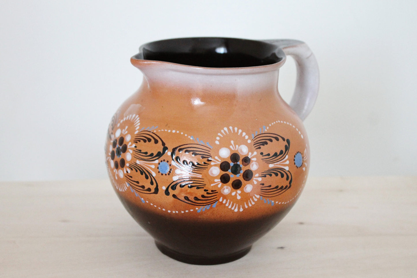 Ceramic Pottery Clay Pot - Vintage USSR clay pot - Old Brown Pots Ukrainian traditional jug - handmade pottery jug - 1960s