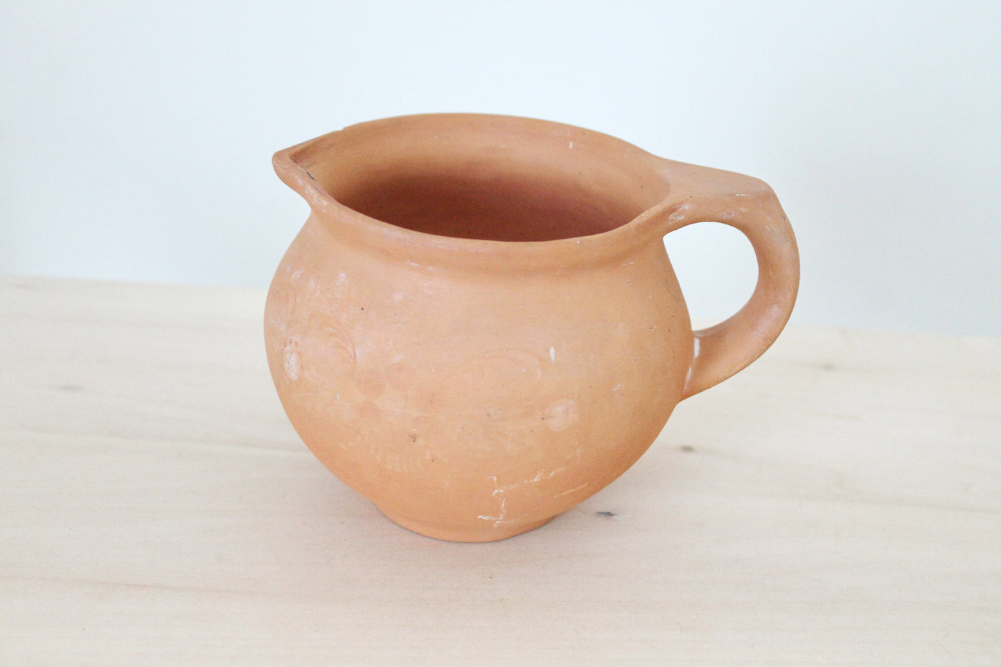 Pottery Clay Pot - Vintage USSR clay pot - Old Brown Pots Ukrainian traditional jug - handmade pottery jug - 1960s