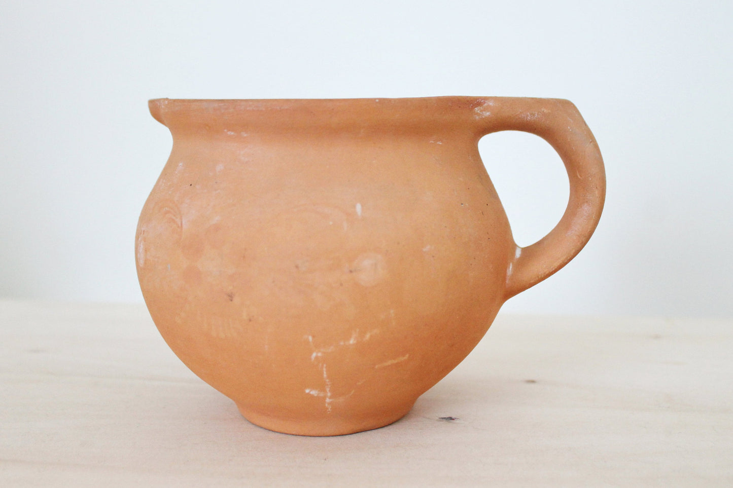 Pottery Clay Pot - Vintage USSR clay pot - Old Brown Pots Ukrainian traditional jug - handmade pottery jug - 1960s