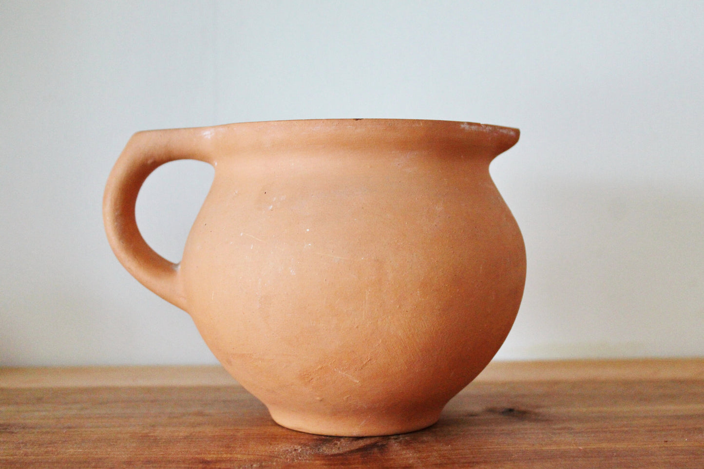 Pottery Clay Pot - Vintage USSR clay pot - Old Brown Pots Ukrainian traditional jug - handmade pottery jug - 1960s