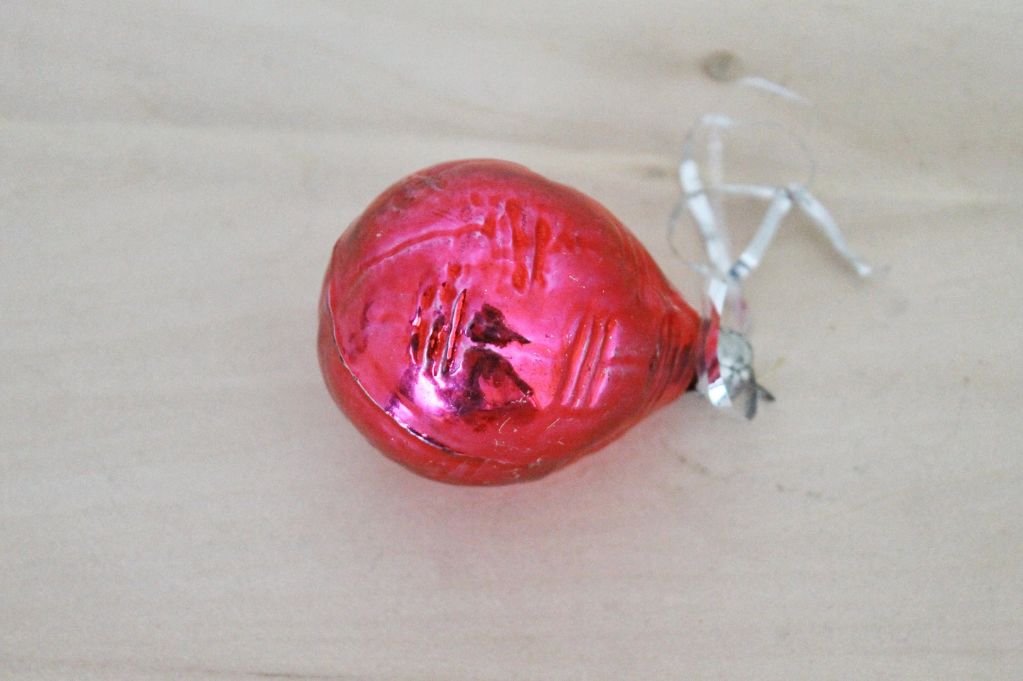 Christmas tree ball ornament 1.6 inches - Soviet vintage - Christmas - New Year Glass Ornament, Made in USSR - 1970s