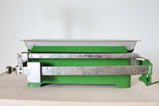 USSR vintage trade scales - 12 inches- USSR Antique Scales, Metal Weight Scales - 1970s - Shabby Chic scales (not working)