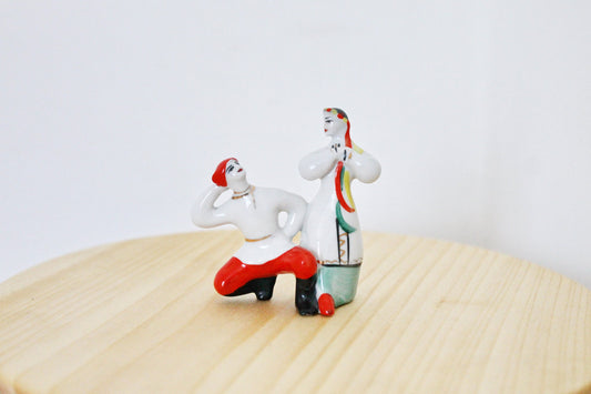 SMALL Vintage porcelain Ukrainian DANCERS - USSR vintage porcelain - Polonsk Porcelain Factory - 1960s -hand painted