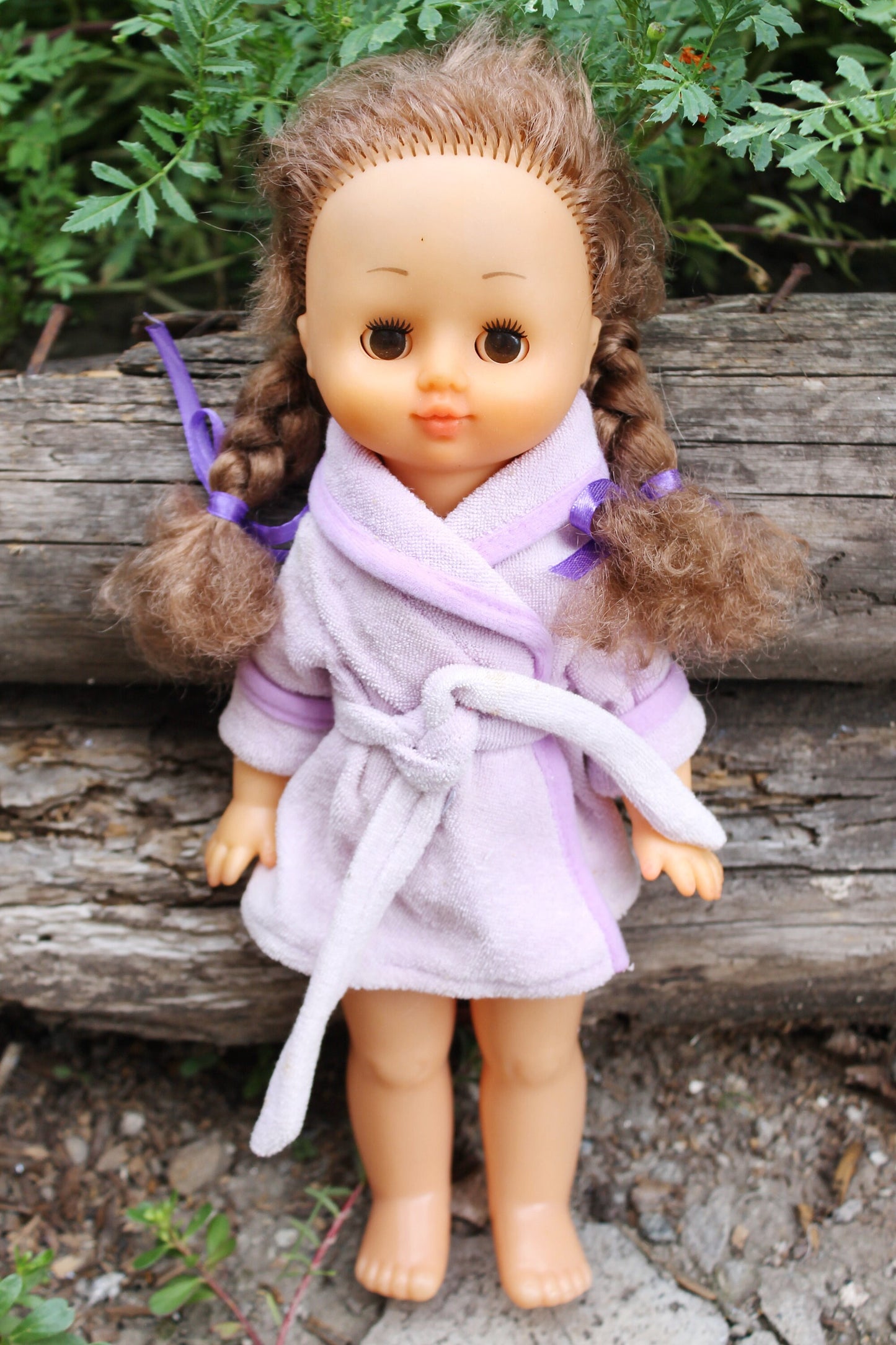 Vintage USSR doll "Martha" in a bathrobe -34 cm - 13.4 inches -  USSR doll - Collectible doll - 1970s