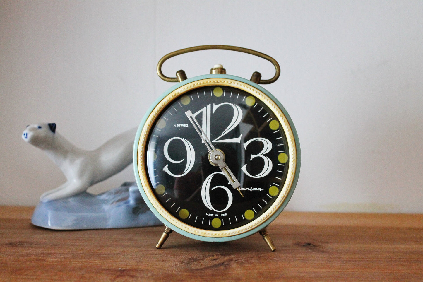 Shabby chic Jantar Alarm clock - Soviet clock 'Jantar' - Made in USSR - Vintage Alarm Clock - Working