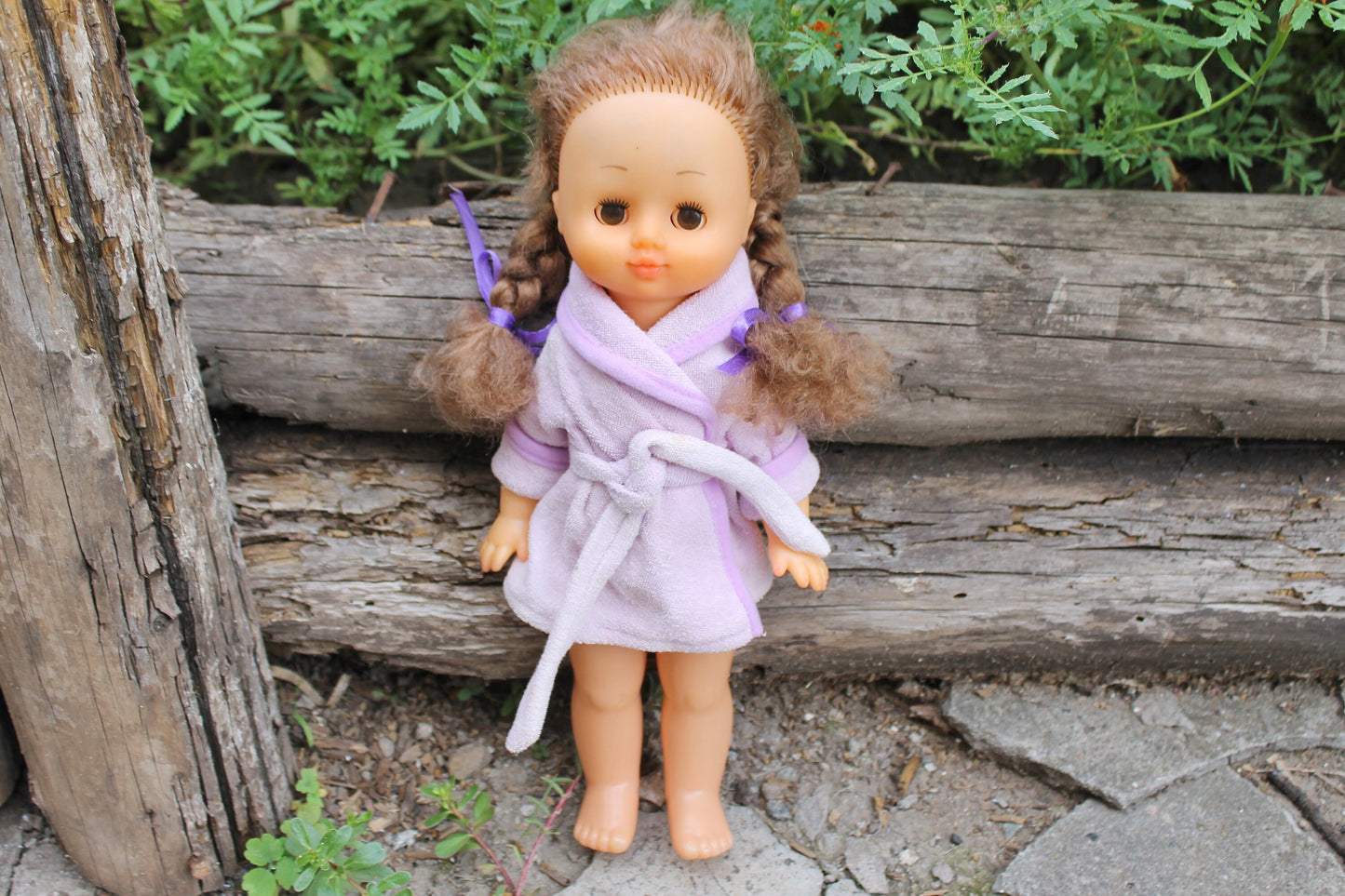 Vintage USSR doll "Martha" in a bathrobe -34 cm - 13.4 inches -  USSR doll - Collectible doll - 1970s