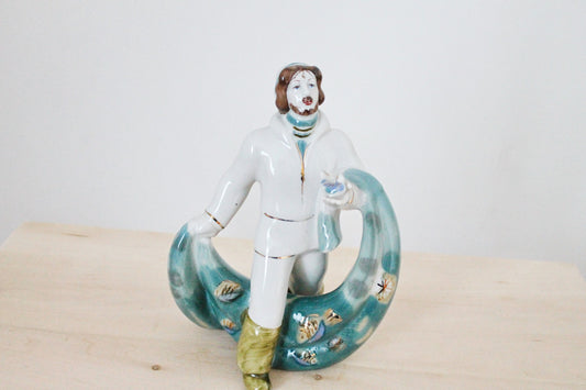 Vintage porcelain - Fisherman  - Ukrainian vintage - Ukrainain porcelain - Home decor - hand painted - made in USSR Ukraine