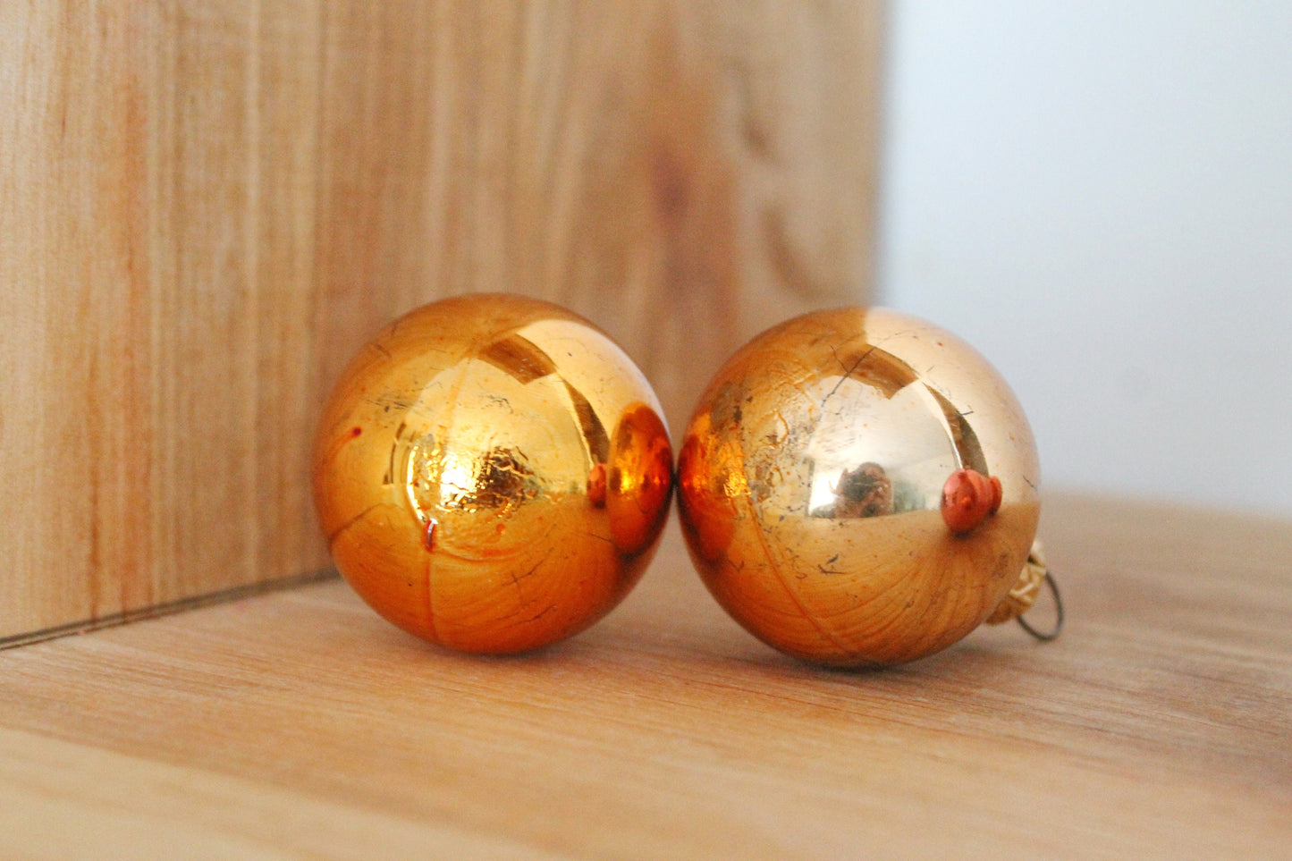 Christmas tree balls ornaments set of 5 (+ 1 gift) 1.6 inches - Soviet vintage - Christmas - New Year Glass Ornament, Made in USSR - 1980s