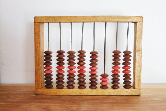 Small vintage abacus 6 inches, Soviet wooden abacus, children's abacus, Soviet calculator, Collectible abacus - 1970s