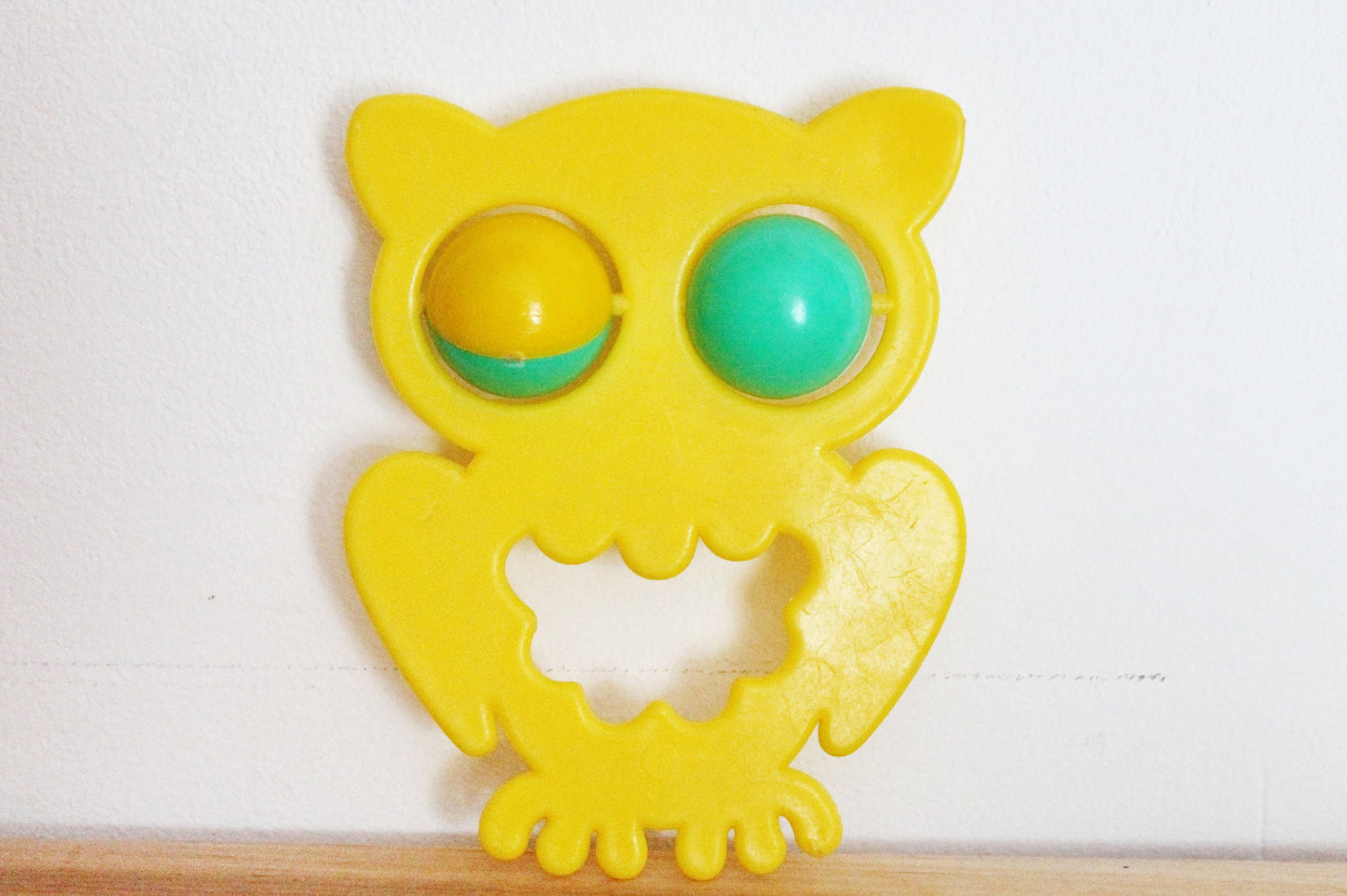 Soviet vintage baby rattle - Owl - 4.1 inches - soviet toy - vintage toy - vintage rattle - Soviet Union toy -  USSR rattle - 1970s