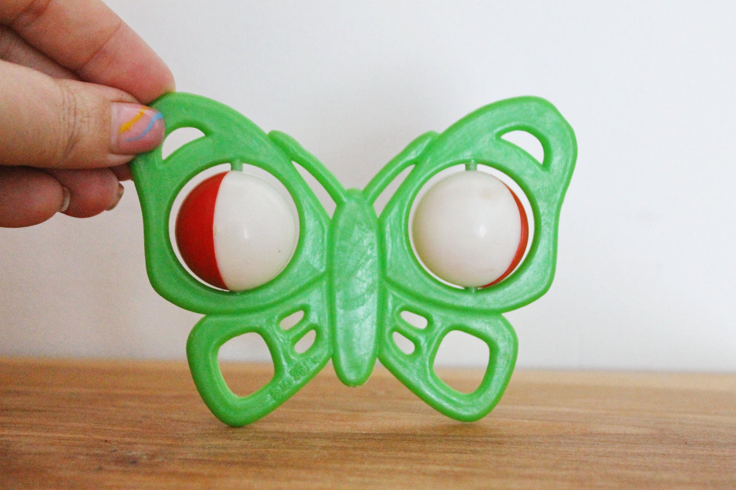 Soviet vintage baby rattle - Butterfly - 4.4 inches - soviet toy - vintage toy - vintage rattle - Soviet Union toy -  USSR rattle - 1970s