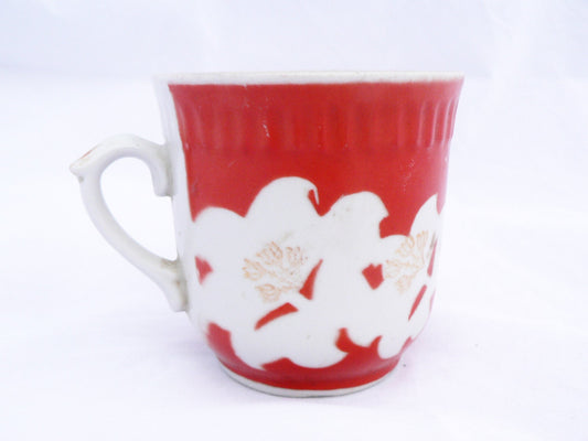 Vintage Soviet cup - Ukrainain Small cup with flowers mug USSR era 70s