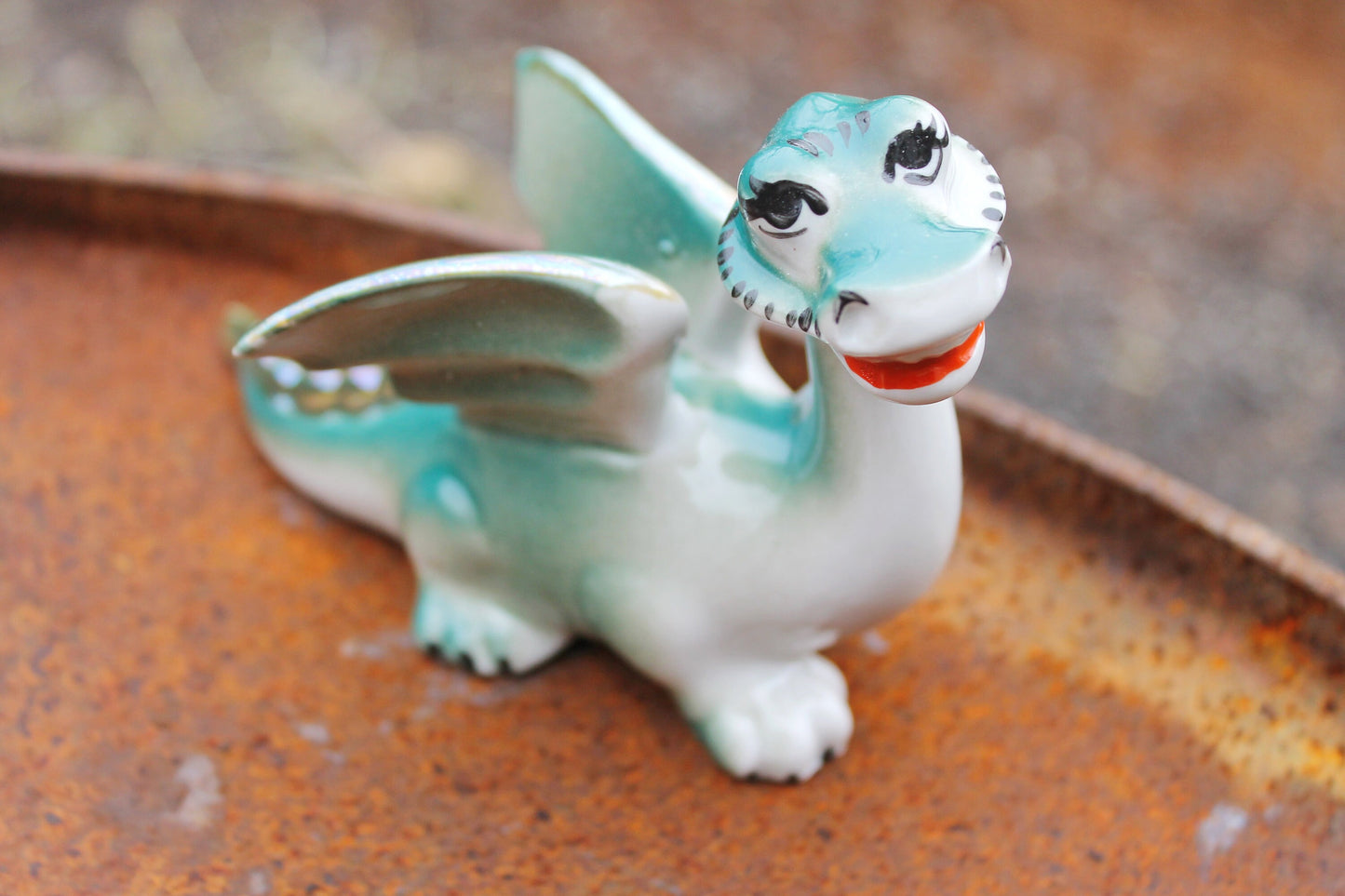 Soviet Porcelain Chinese Dragon - 5 inches - Hand Painted - Ukrainian Ternopil porcelain factory - 1975-1985