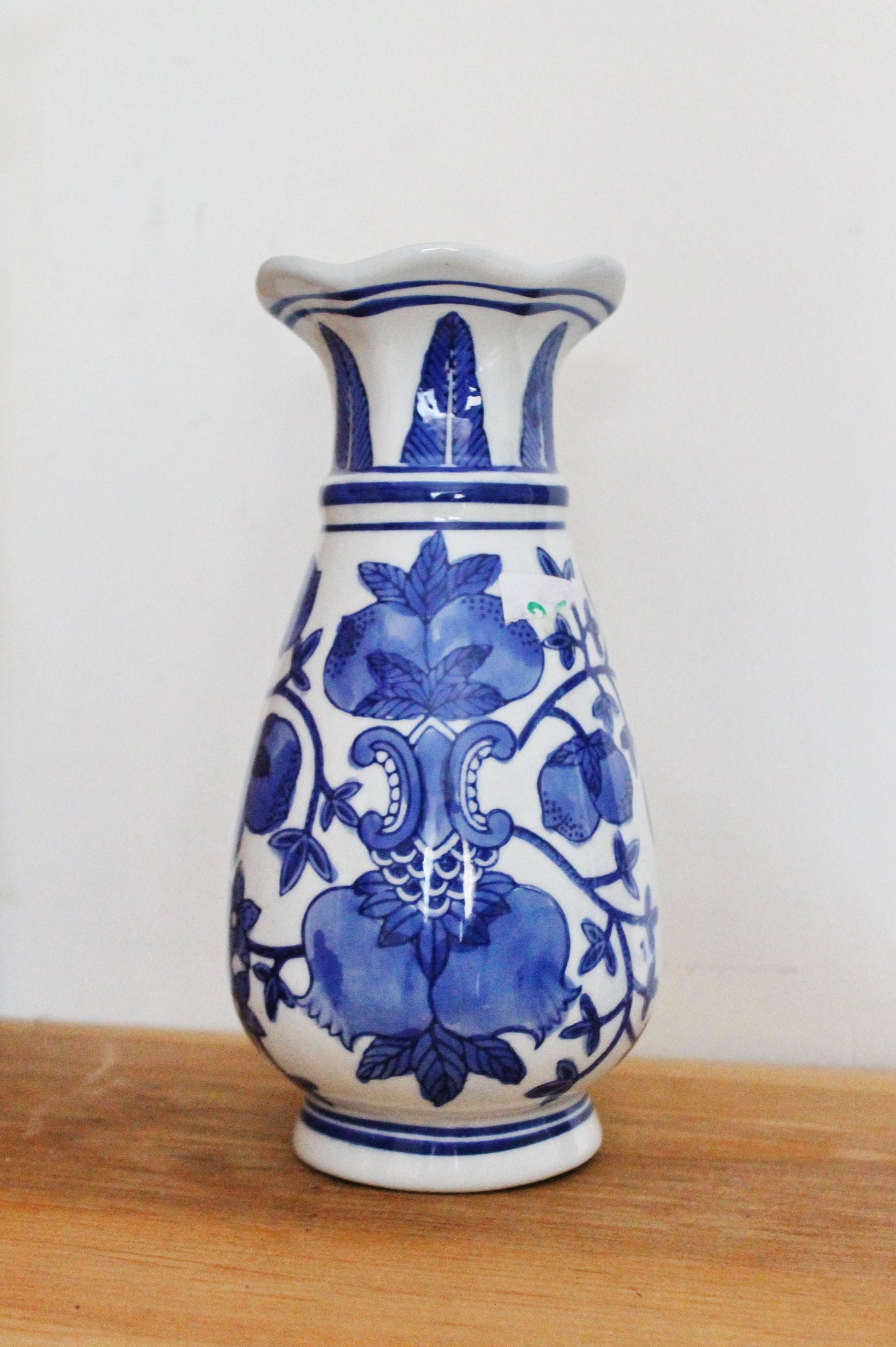 Vintage porcelain blue white vase - came from Germany - vintage vase - 1970-1980s - made in Germany