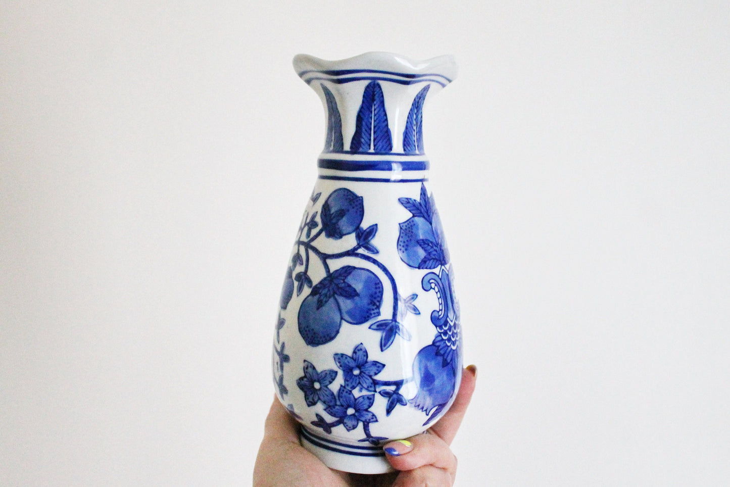 Vintage porcelain blue white vase - came from Germany - vintage vase - 1970-1980s - made in Germany