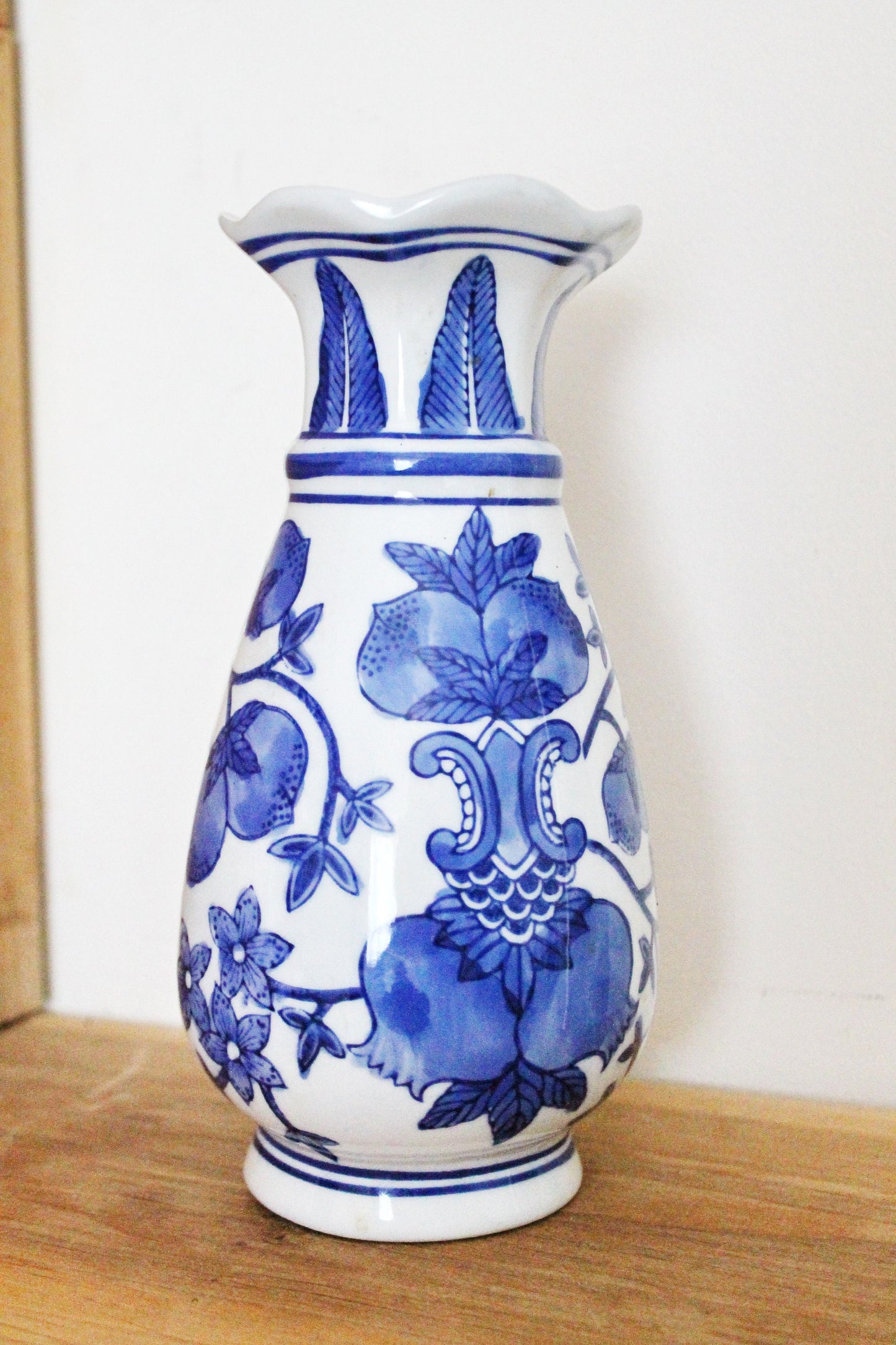 Vintage porcelain blue white vase - came from Germany - vintage vase - 1970-1980s - made in Germany