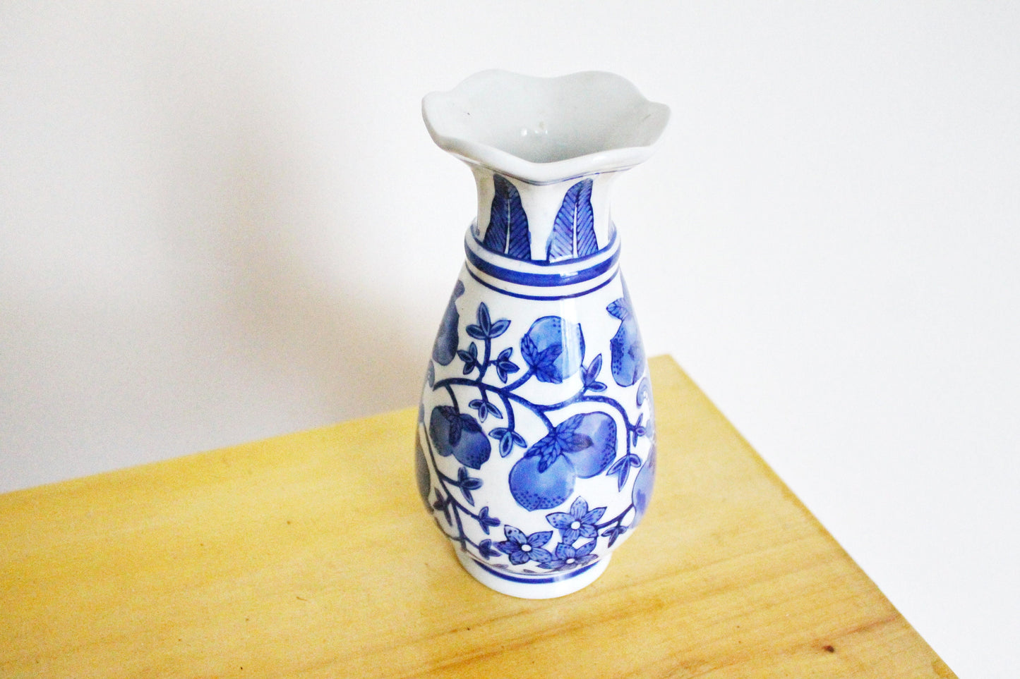 Vintage porcelain blue white vase - came from Germany - vintage vase - 1970-1980s - made in Germany