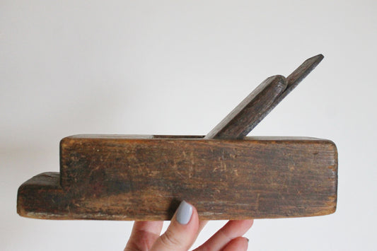 Vintage wooden hand planer sander (jointer) 23 cm long - antique tool for wood working - industrial decor