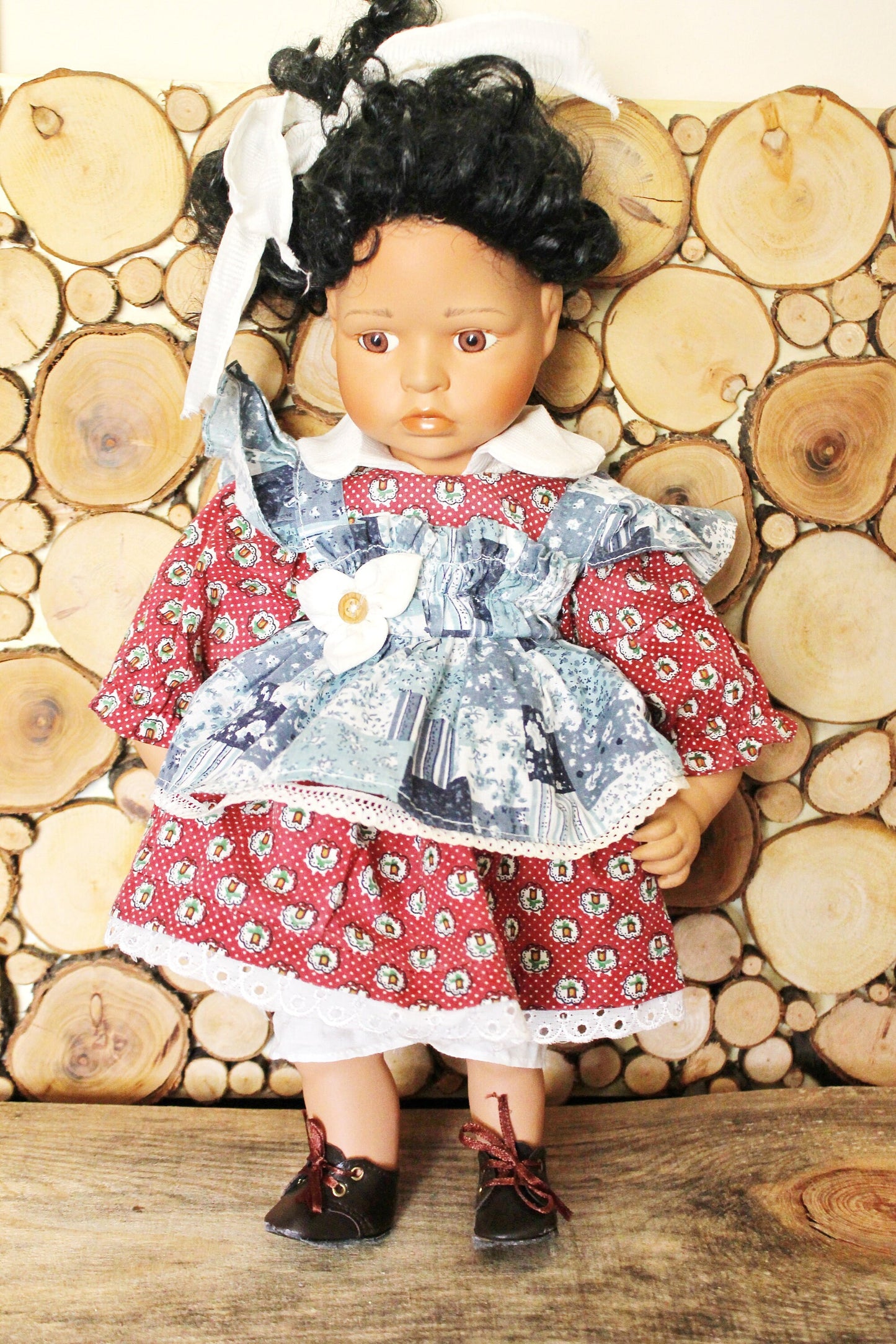 Vintage porcelain Germany doll - 17 inches - Collectible doll - 1970-1980s