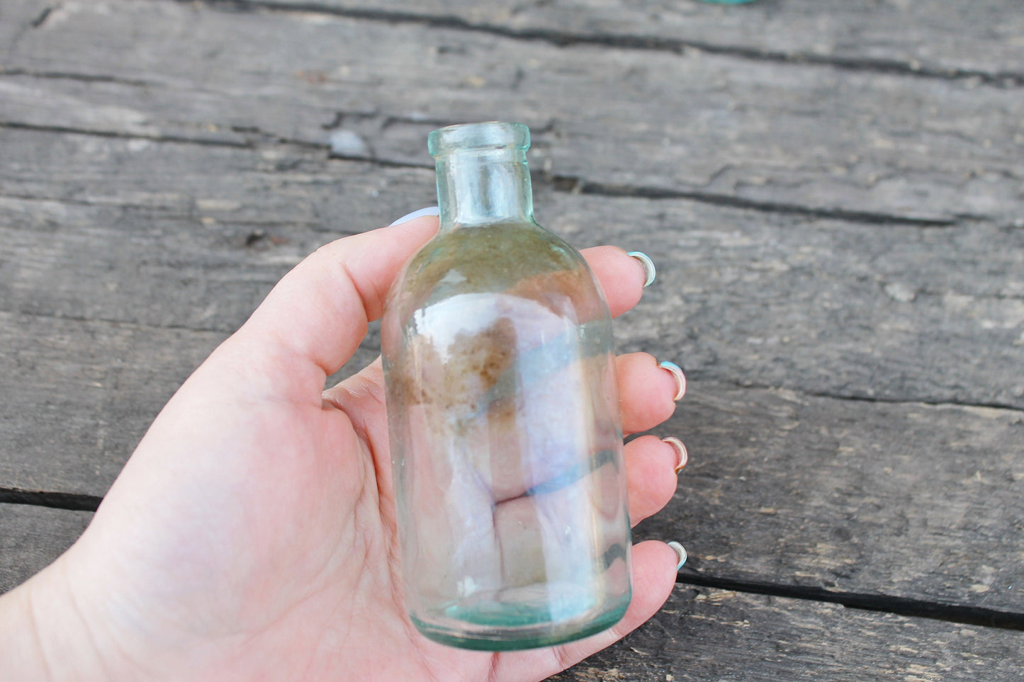 Set of 8 Vintage ancient small bottles - 2.4 - 4.6 inches - Soviet Glass Wine Bottle - USSR made bottle - 1960-1970s