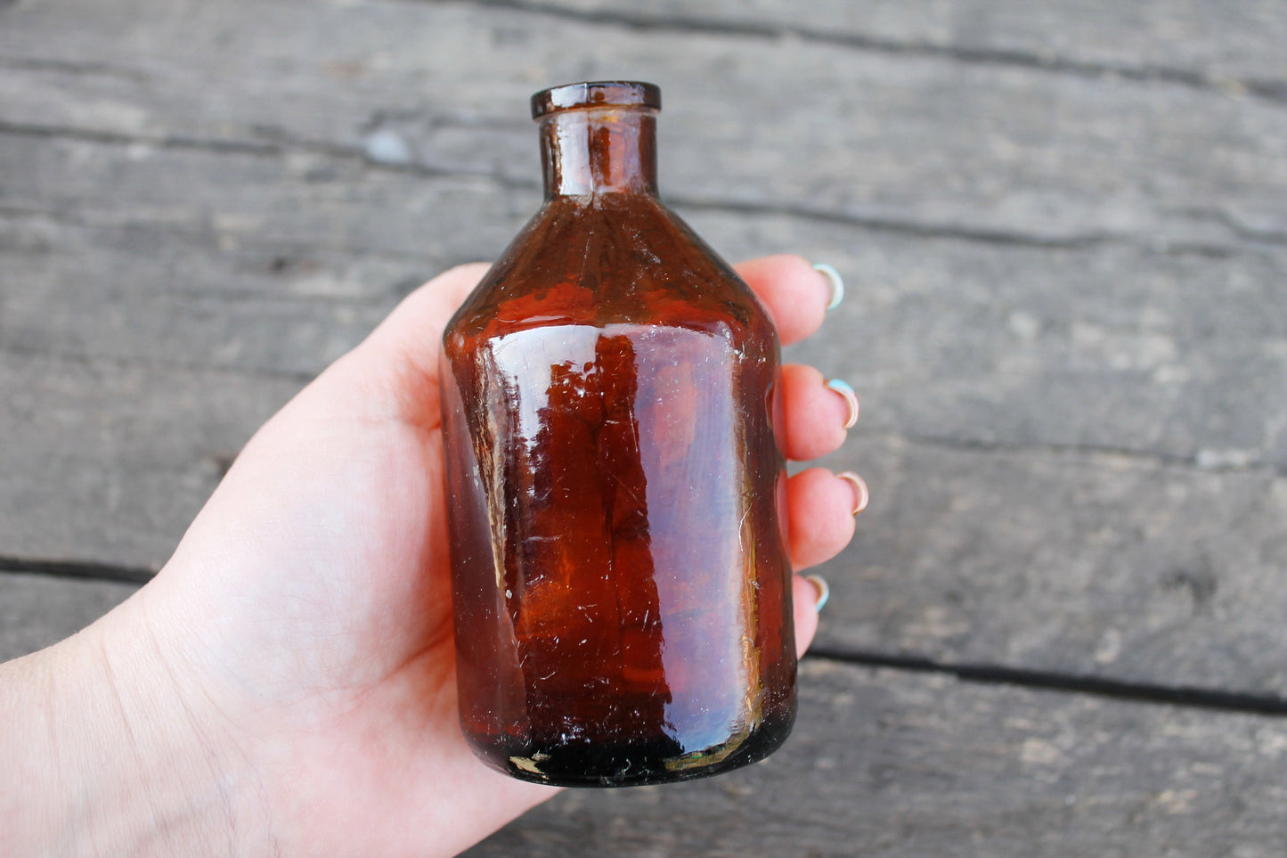 Set of 8 Vintage ancient small bottles - 2.4 - 4.6 inches - Soviet Glass Wine Bottle - USSR made bottle - 1960-1970s