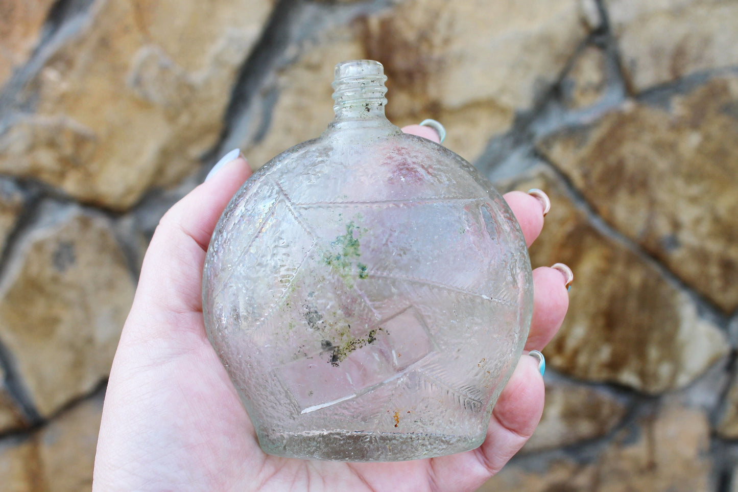 Set of 8 Vintage ancient small bottles - 2.4 - 4.6 inches - Soviet Glass Wine Bottle - USSR made bottle - 1960-1970s