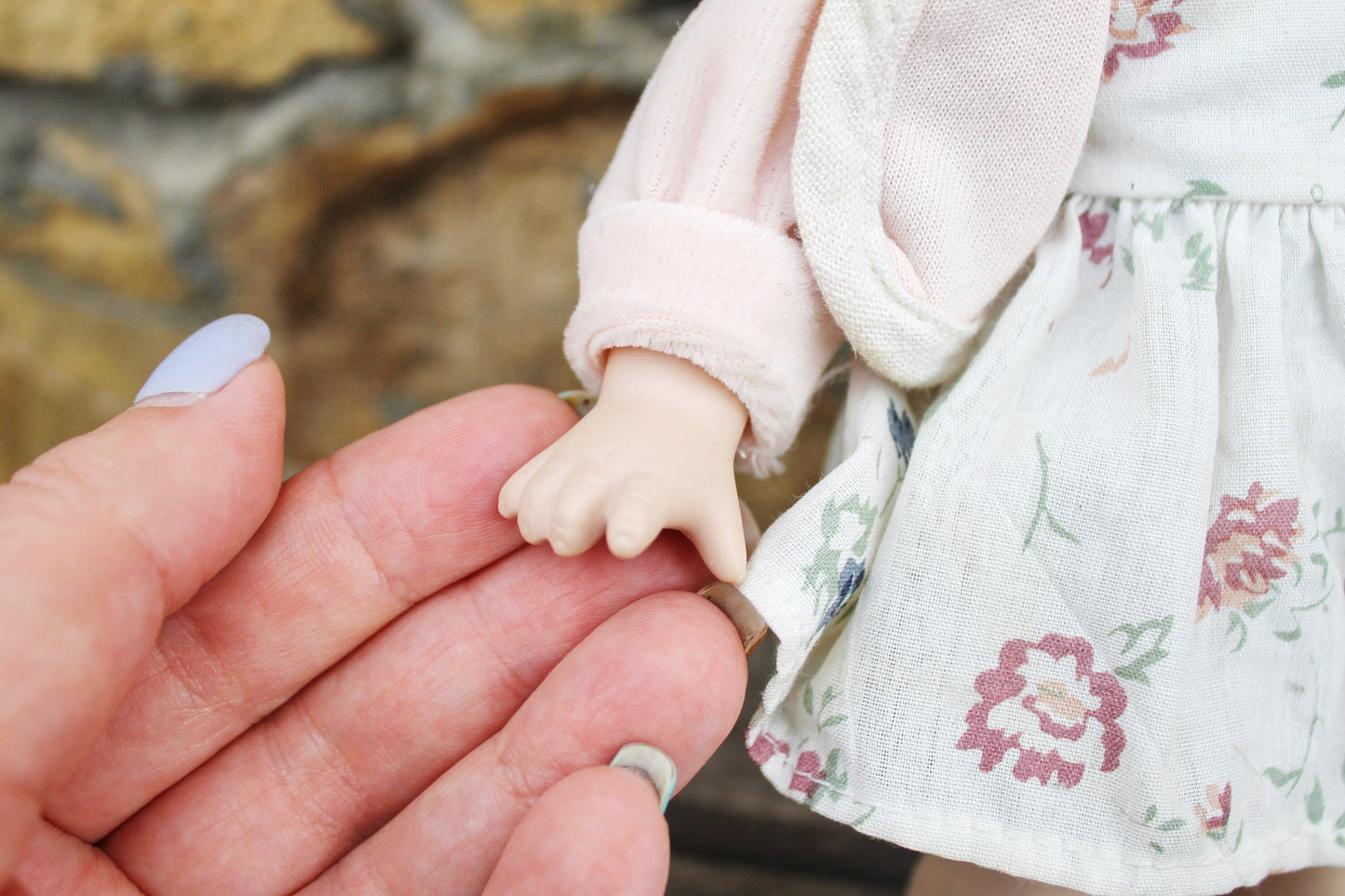 Vintage porcelain small doll - 9.1 inches- collectible doll - porcelain doll - 1980s