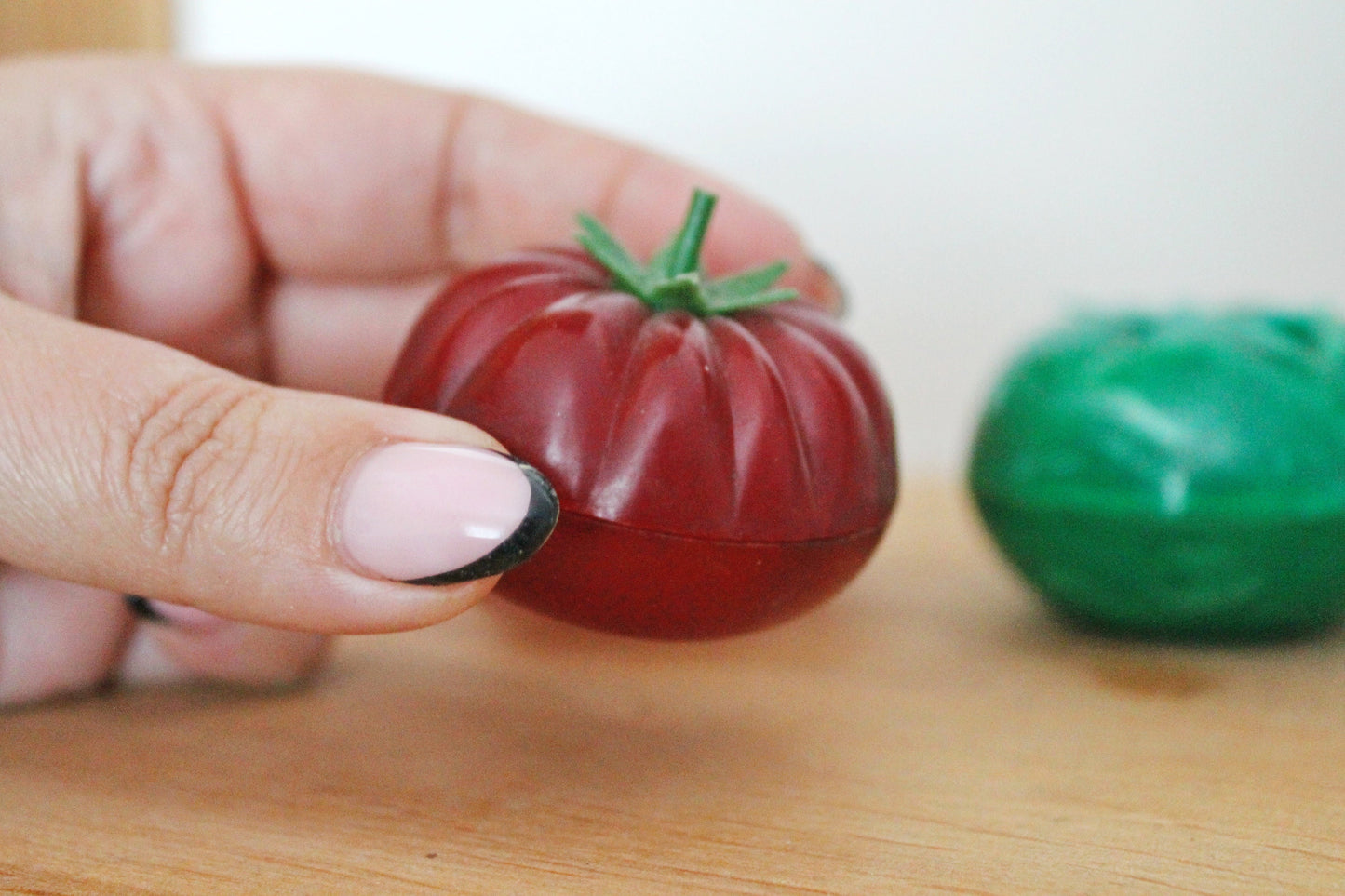 Vegetable Salt & Pepper Shakers - set of 3 - Cute Soviet Vintage Tomato Picnic Travel Set - Ukrainain USSR Kitchen