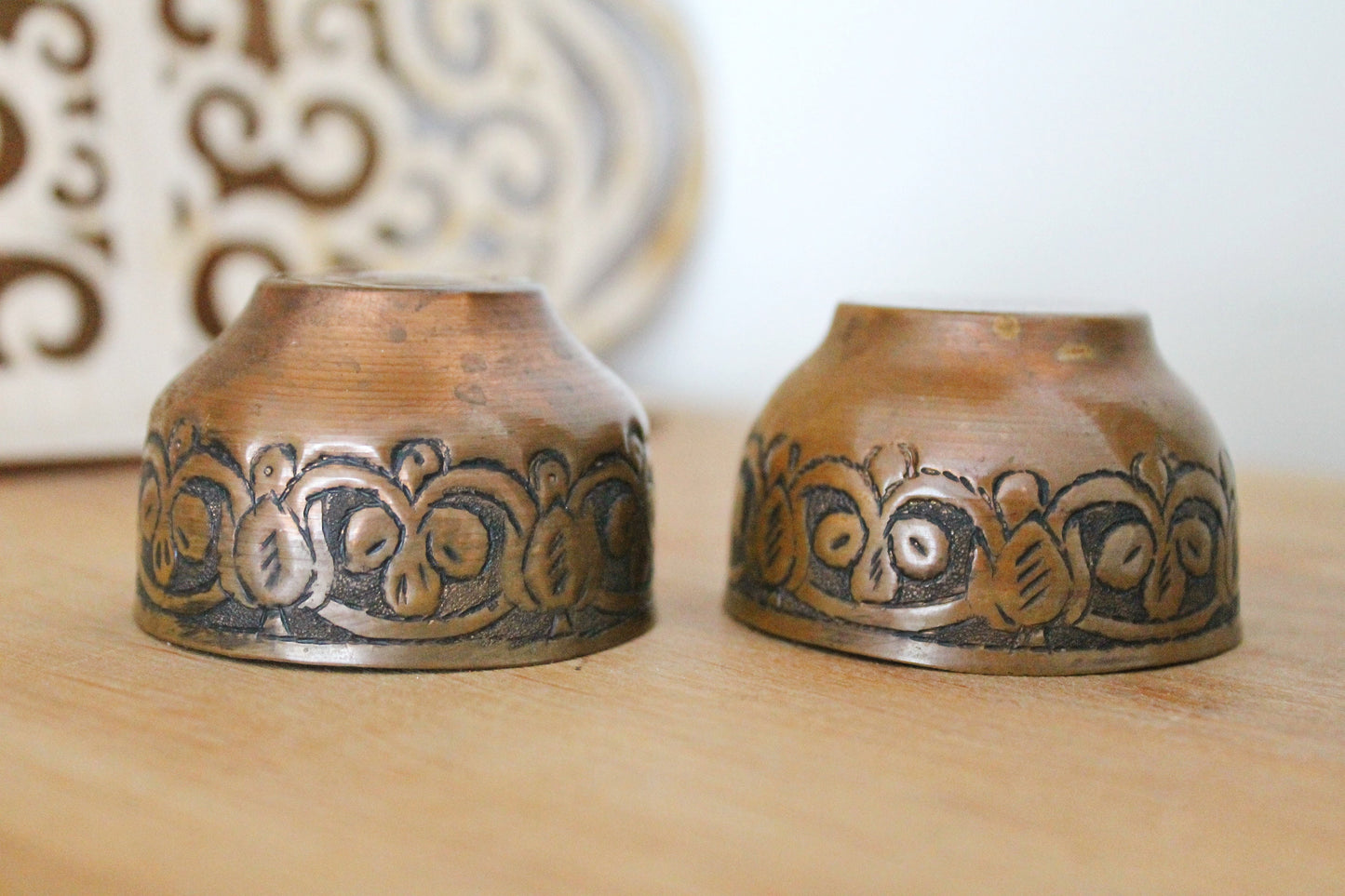 Set of two Vintage Rustic Copper Cups - Vintage Shot Cup - 1970s-1980s