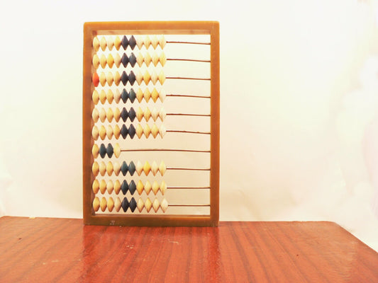 Soviet plastic abacus - big calculator. USSR era 1970's - Ukrainian vintage
