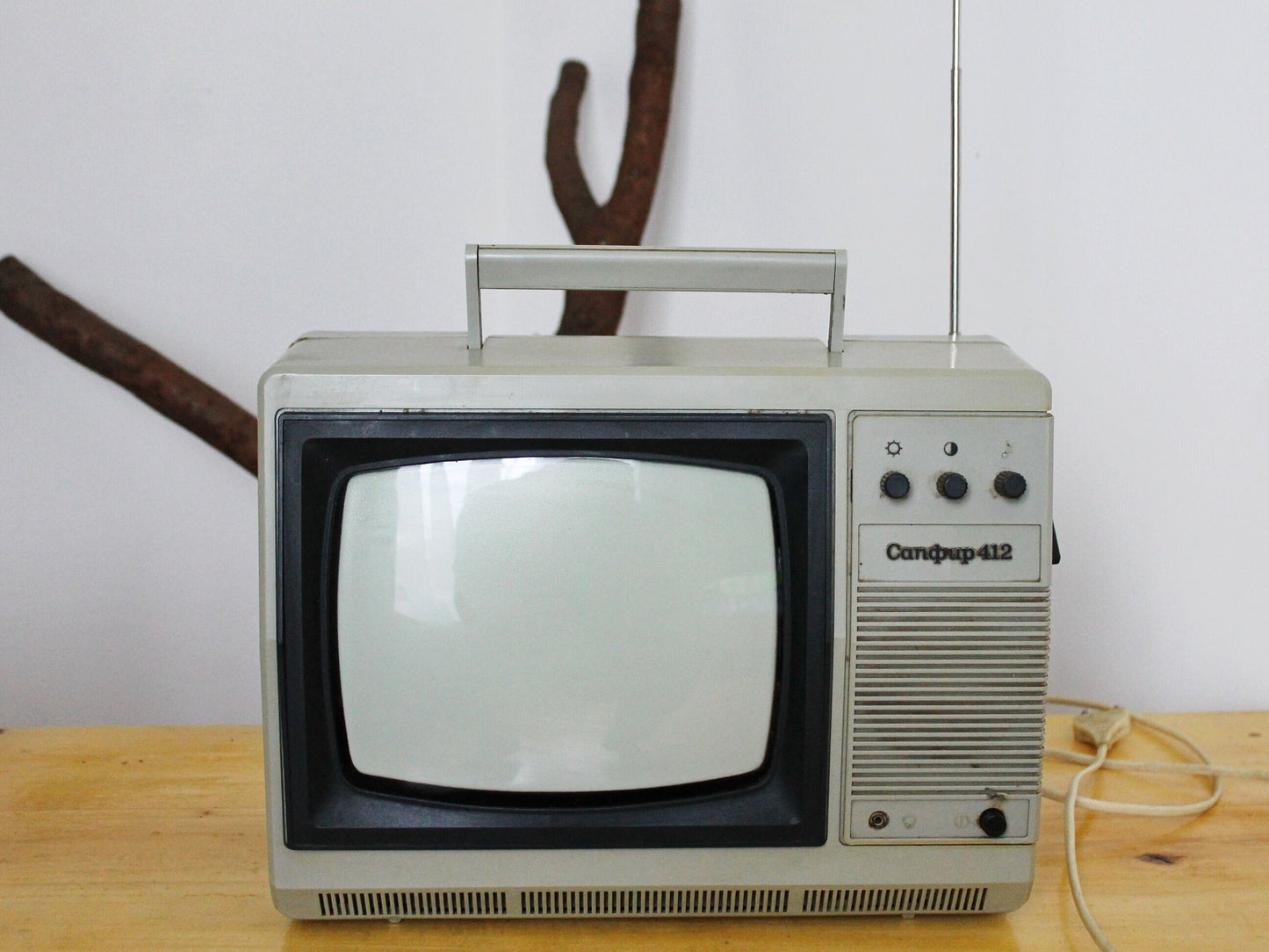 Soviet vintage small TV Saphire 412 - 12.6 inches- television set - made in USSR - working vintage TV - 1979