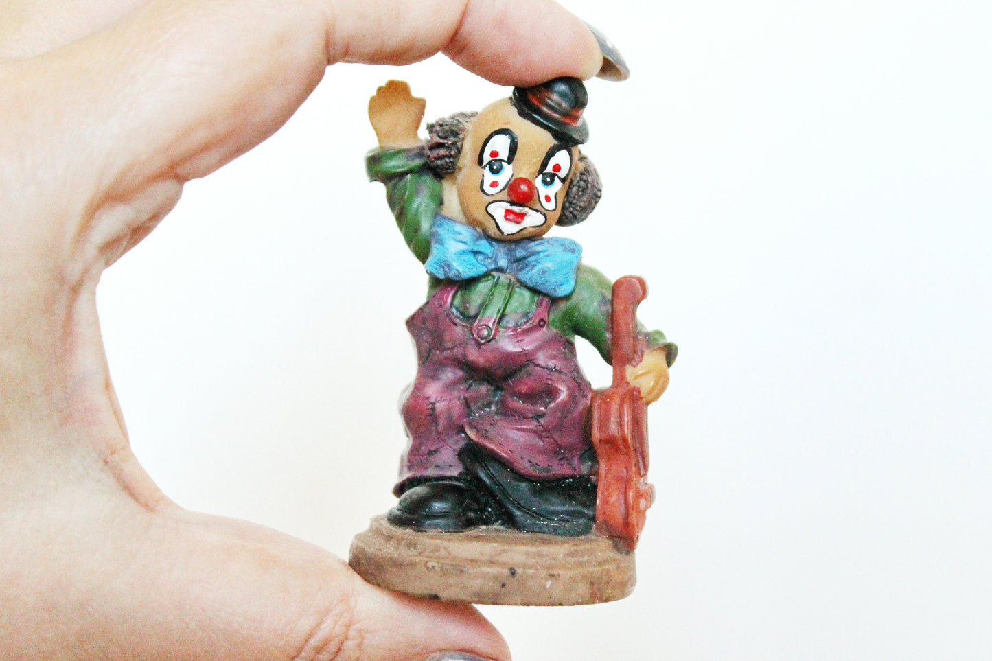 Set of four vintage solid clay figurines - Clowns - 2.8 inches each - Germany statue - vintage Germany clay vintage figurine - 1970-80s