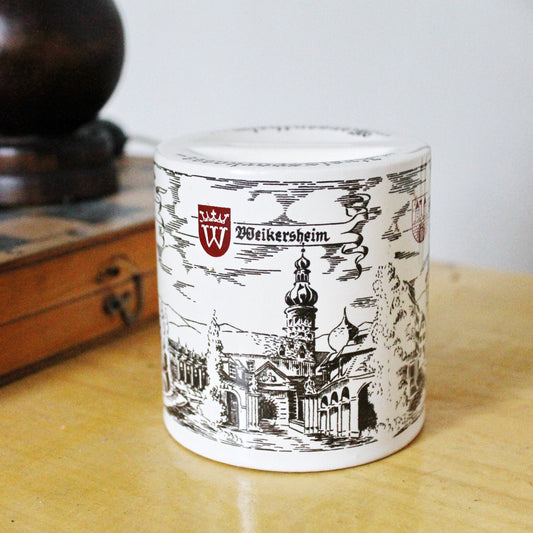 Porcelain moneybox (Piggy Bank) 3.5 inches - Vintage Germany towns moneybox - Home decor - Made in Germany 1980-1990s