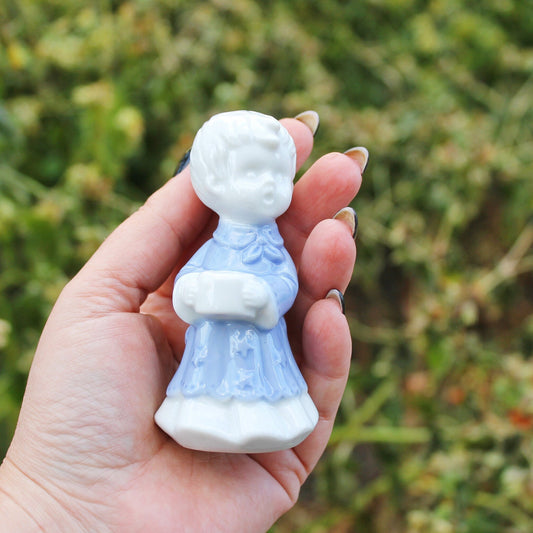 Vintage Porcelain baby with cup - 3.9 inches - Germany porcelain figurine - vintage decor - Germany vintage - later 1980s