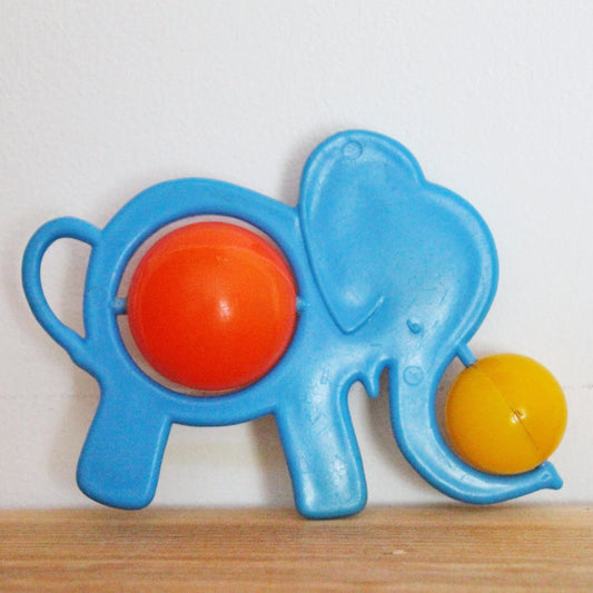 Soviet vintage baby rattle - Elephant - 4.3 inches - soviet toy - vintage toy - vintage rattle - Soviet Union toy -  USSR rattle - 1970s