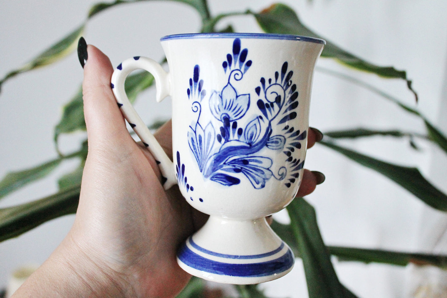 Set of three Vintage porcelain beautiful cups - 4.7 inches - Vintage Germany ceramic cups - 1980s