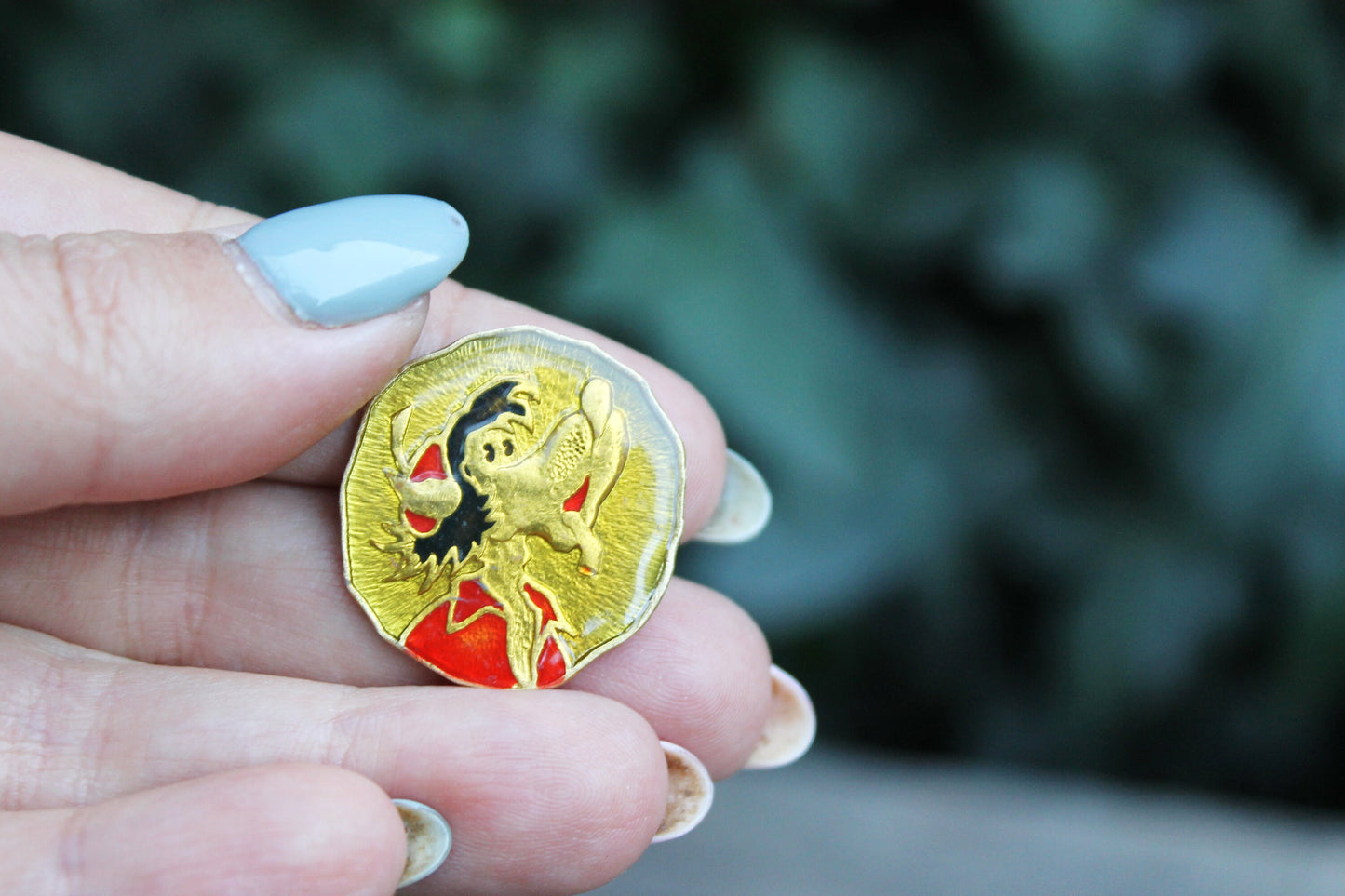 Vintage soviet USSR yellow pin badge - Wolf - Nu pogodi - cartoon character - USSR pin - vintage soviet badge - 1980s