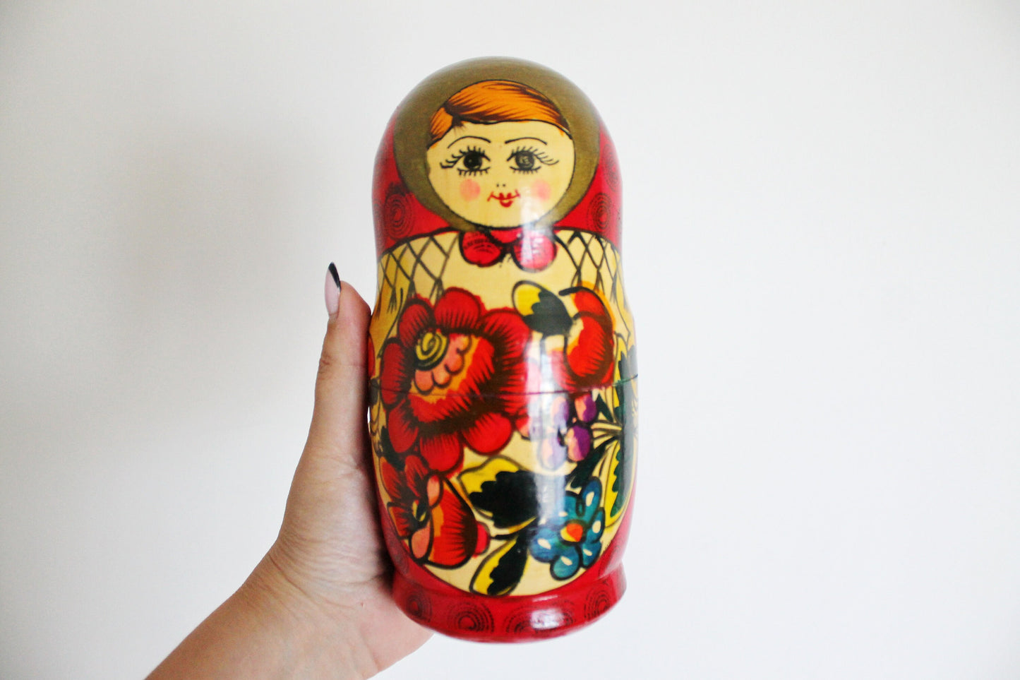 Vintage USSR Nesting dolls - 7.9 inches - USSR doll - Collectible doll - 1970s -Matryoshka