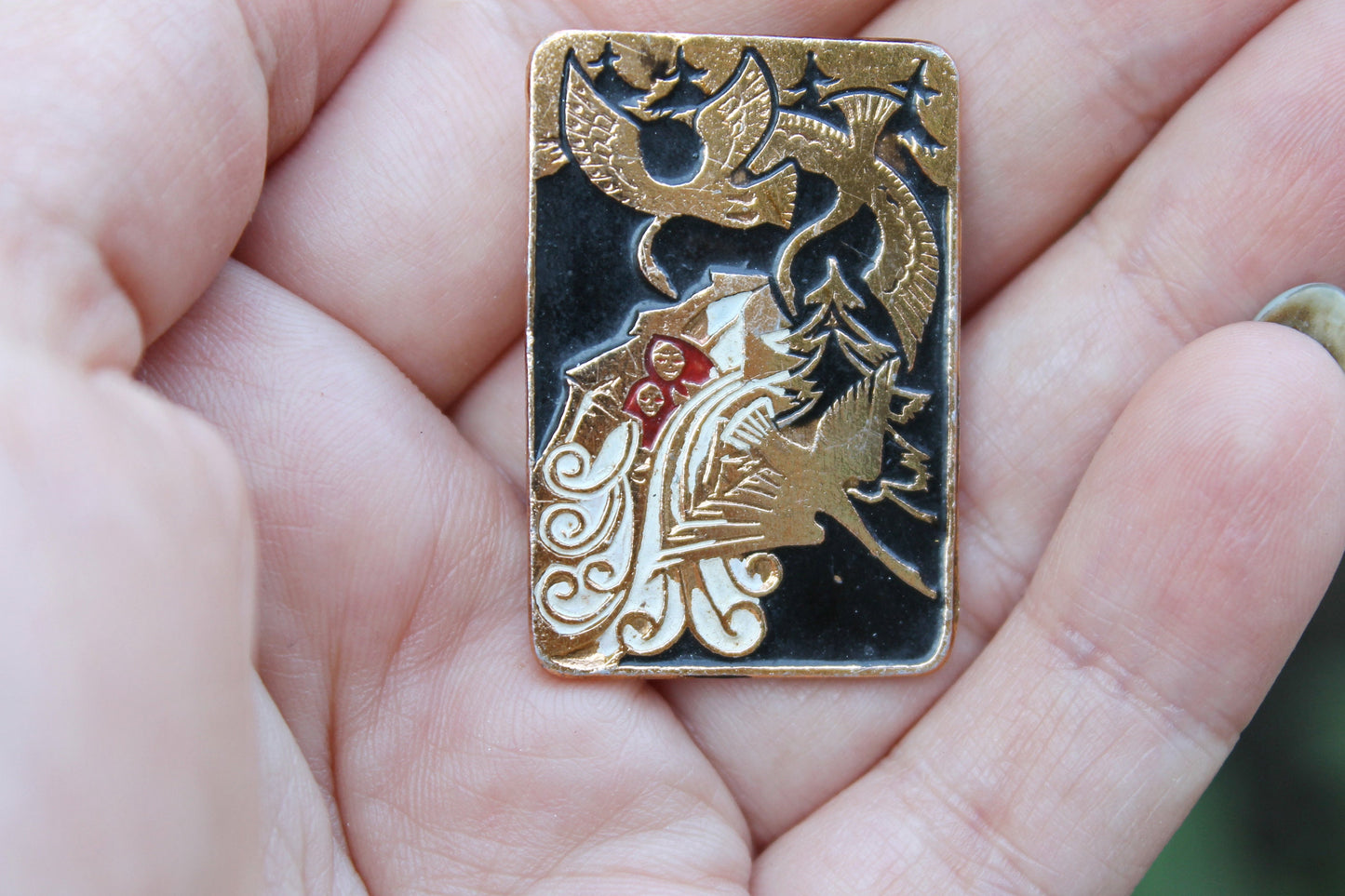 Vintage soviet USSR pin badge - Geese and swans - USSR pin - vintage soviet badge - 1970s