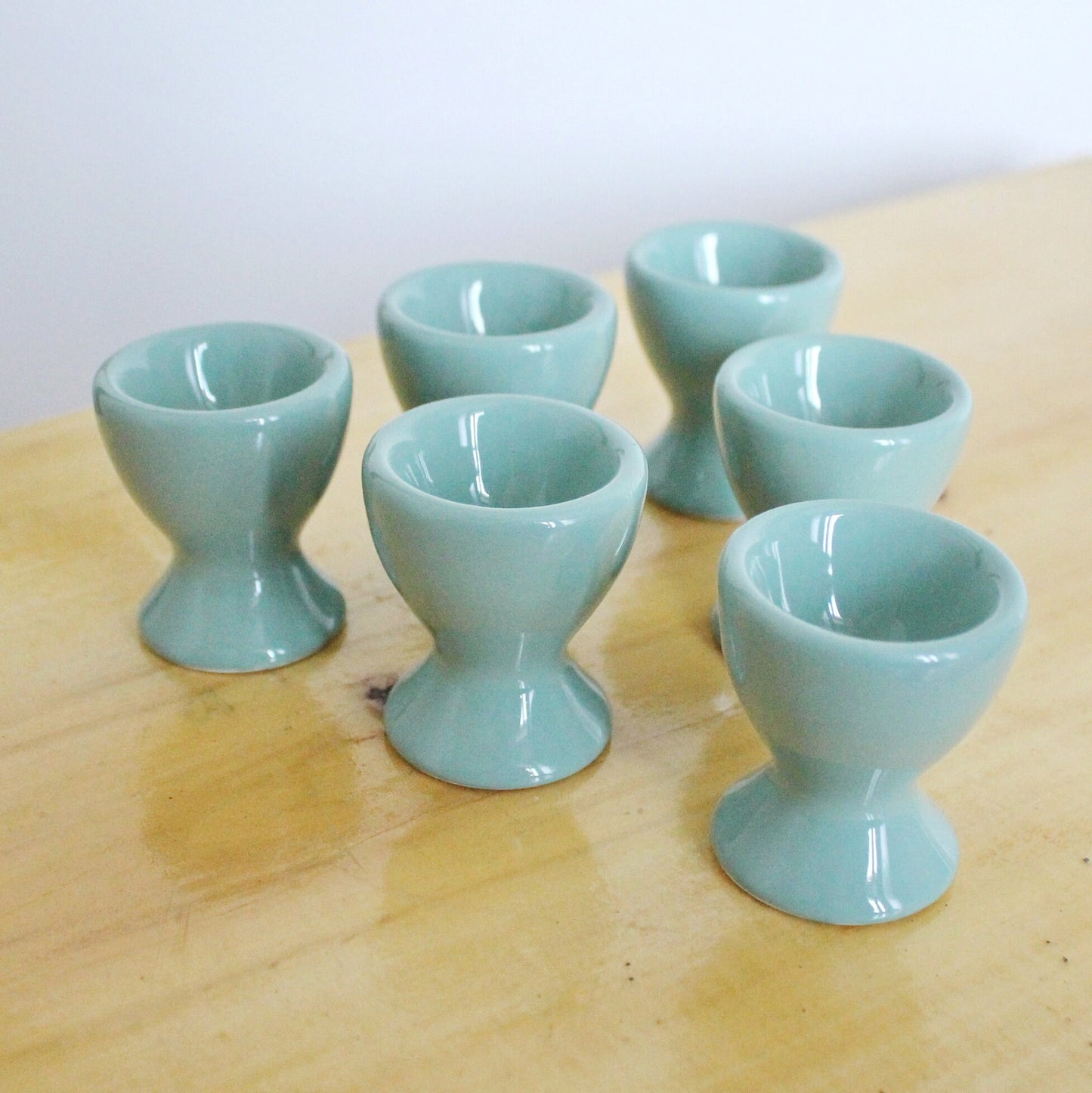 Set of 6 Vintage porcelain egg holders - 2.5 inches - Vintage Germany ceramic egg stand - 1980s