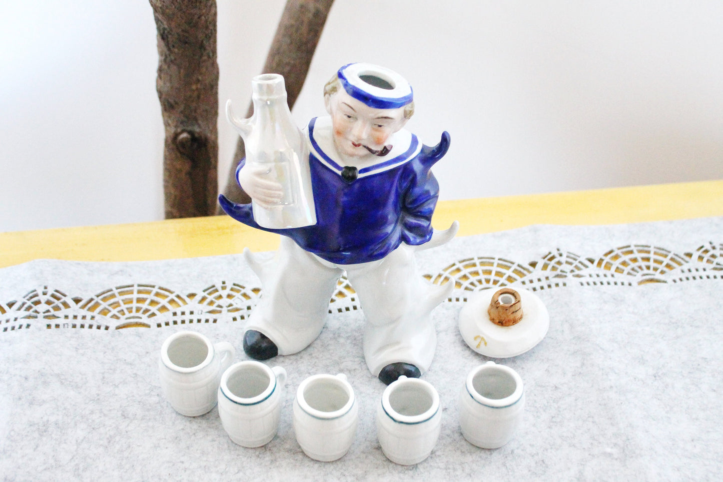 Vintage Ceramic Sailor Drinking Set - 1980s - Germany vintage - Sailors set gift