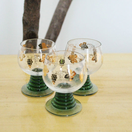 Set of 3 vintage liqueur glasses - Germany beautiful vintage glasses - home decor glasses - 1970s