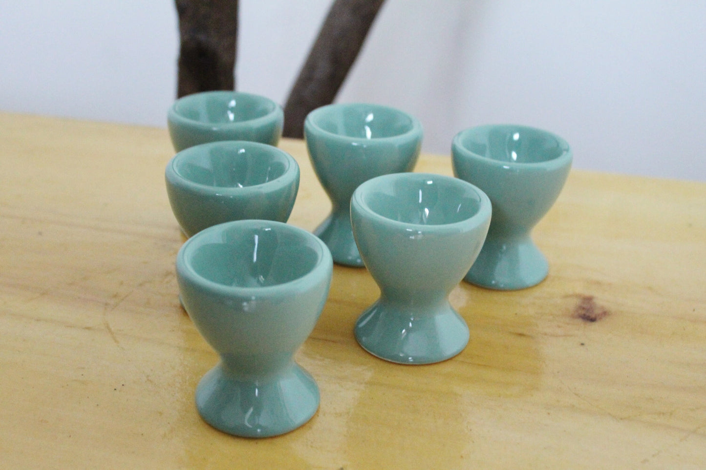 Set of 6 Vintage porcelain egg holders - 2.5 inches - Vintage Germany ceramic egg stand - 1980s